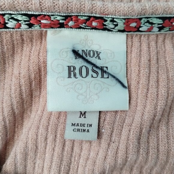 Knox Rose Pink Embroidered Floral Knit Sweatshirt - Picture 9 of 9